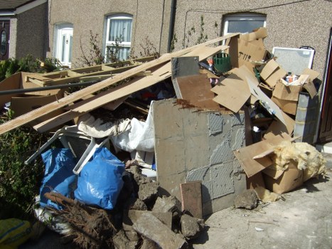 Collection of different types of builders waste materials